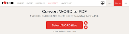 to convert doc to pdf using ilovepdf