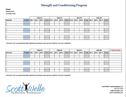 strength training program template