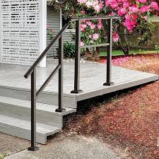 Fencetown railing is made in the usa and ships direct to your home or business. Freedom Heathrow 4 Ft X 1 5 In X 33 In Matte Black Aluminum Deck Handrail Kit Assembled Lowes Com In 2021 Exterior Handrail Railings Outdoor Outdoor Stair Railing