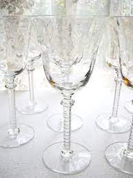 Etched Wine Glasses Crystal Stemware