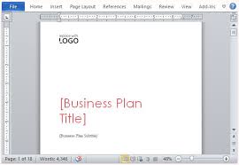 Business Plan Template For Microsoft Word