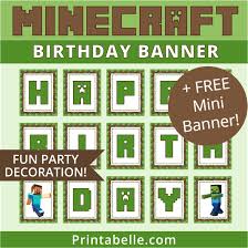 minecraft happy birthday banner free