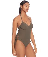 miss mand icon plunge underwire one piece womens olive 34d