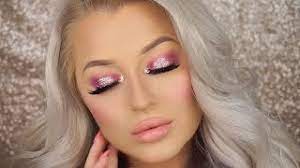 pink glitter barbie makeup tutorial