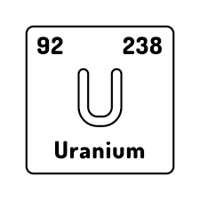uranium chemical element line icon