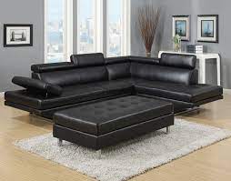 Ibiza Black Leather Gel Sectional And