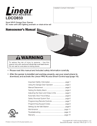 linear ldco850 homeowner s manual