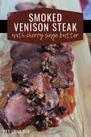 smoked venison steak with smoked cherry