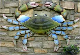 Metal Crab Wall Art Beach Decor