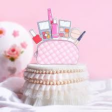 perfume lipstick makeup brush cake