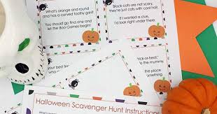 The clues are great for any family to use for a fun family activity. Halloween Scavenger Hunt With Printable Clues Now With Indoor And Outdoor Versions Sunny Day Family