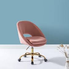 These chairs are easy on the eyes—and the lower back. Boyel Living Pink Cute Desk Chair Adjustable Swivel Office Chair Velvet Chair With Wheels Jxy Chm6075o Pk The Home Depot