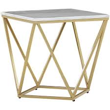 Side Table Gold Metal Cage Frame