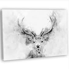 Abstract Watercolour Stag Deer Head