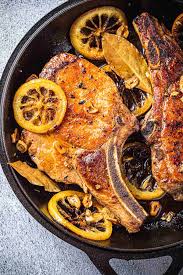 pork chops with bay and lemon the