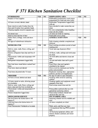 kitchen sanitation checklist form