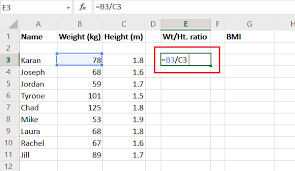 Excel Using This Bmi Calculation Formula