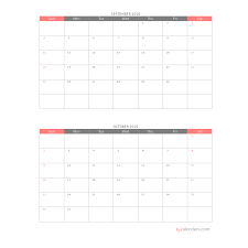 Two Months Per Page Printable Calendar Ezcalendars