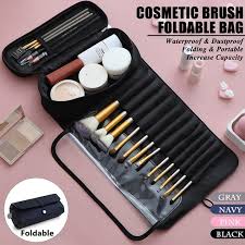 foldable makeup brush organizer bag