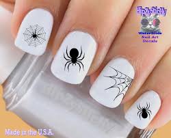 nail art holiday halloween black spider