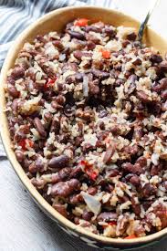 coconut milk rice with red beans from