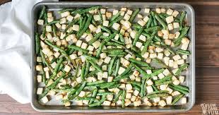 roasted jicama with green beans