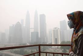 Atmospheric moisture, dust, smoke, and vapor that diminishes visibility. Haze Still No Respite For Malaysians The Star