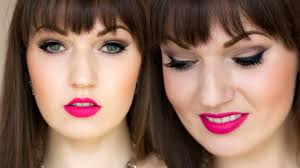 hot pink lips how to combine with eye
