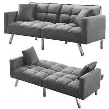 Velvet Futon Twin Size Sofa Bed