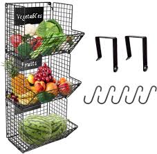 3 Tier Metal Wall Mounted Wire Baskets