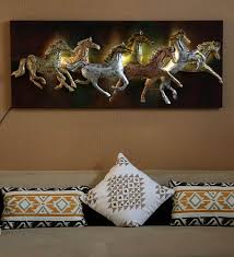 Mdf Wood 7 Horse In Frame Wall Art
