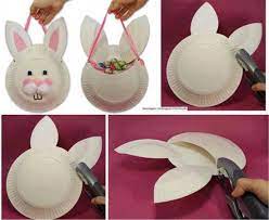 Begin by drawing an egg shape on your paper plate with your pencil. Wonderful Diy Easter Paper Plate Bunny Basket