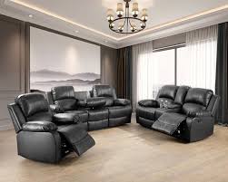 new 3pc sofa loveseat chair black