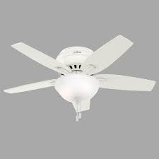 Read on to find out a perfect fit for your small ceiling. Hunter Newsome 42 In Led Indoor Low Profile Fresh White Ceiling Fan With Light Kit 51080 The Home Depot