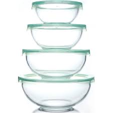 Glass Mixing Bowl Set 3 7qt 2 5qt 1 5qt