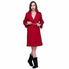 Eleneor Ladies Red Trench Coat Size