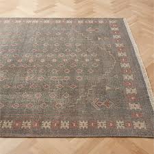 hand knotted neutral wool area rug