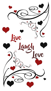 live laugh love black heart red hd