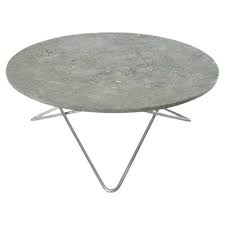 Grey Marble And Steel O Coffee Table