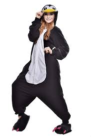 Newcosplay Halloween Fleece Penguin Oneise Adult Pajamas