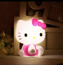 Hello Kitty Led Night Light Ac110v 220v Baby Bedroom Lamp