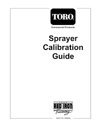 Toro Sprayer Calibration Guide Manualzz Com