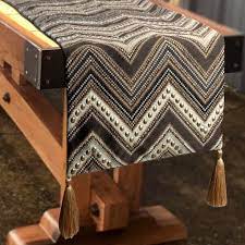 Brown Jacquard Silk Decorative Table
