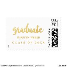 Gold Grad Personalized Graduation Stamps Congrats Grads