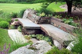 Stone Walls Garden Stone Garden Bench