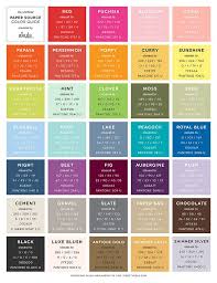 Unofficial Paper Source Color Guide Hex Color Codes Hex