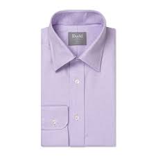 Tailored Fit Fine Arrow Head Easy Care Cotton Button Cuff Shirt In Lilac