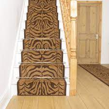 brown stair carpet runner zebra
