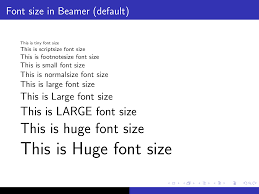 beamer font change its size family
