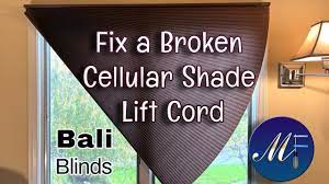 fix a broken cellular shade lift cord